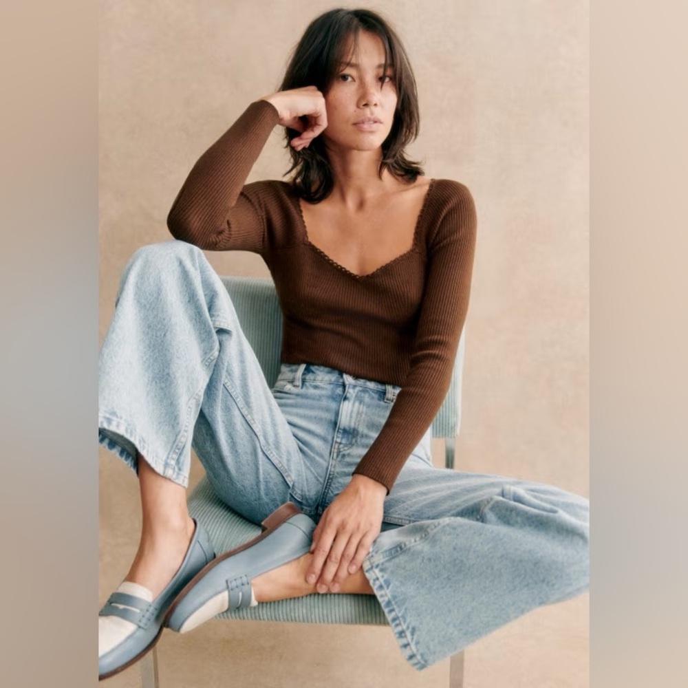 SEZANE Maha Jumper In Chestnut Brown - new, never worn!